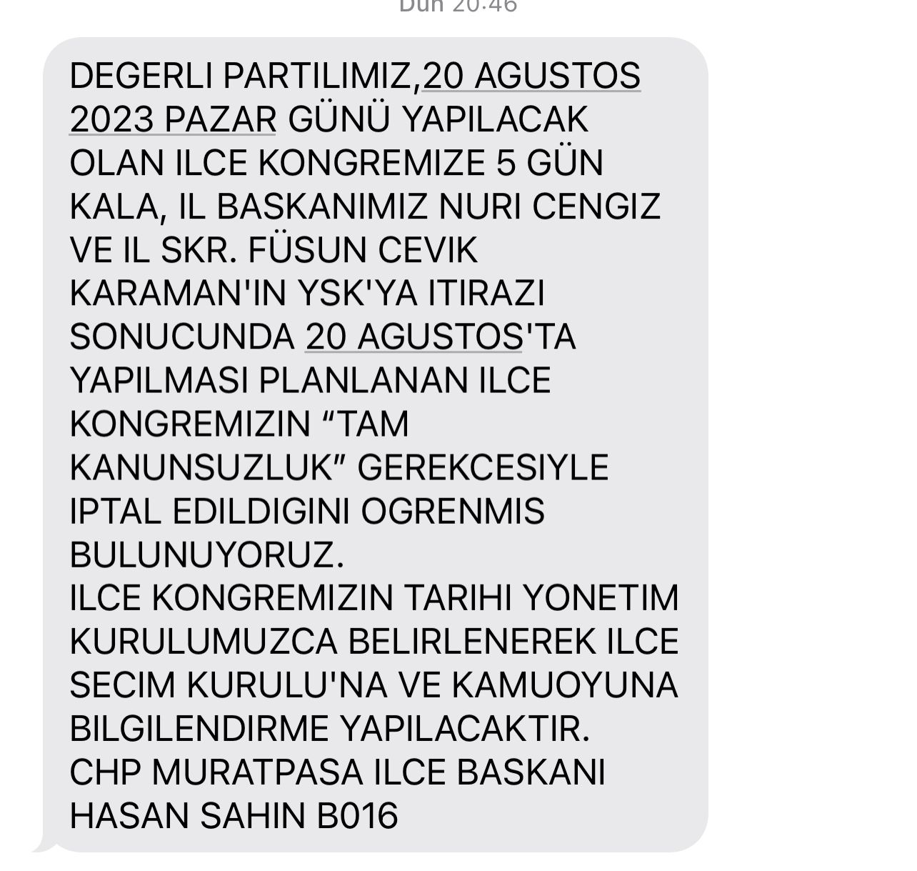 chp muratpaşa mesaj