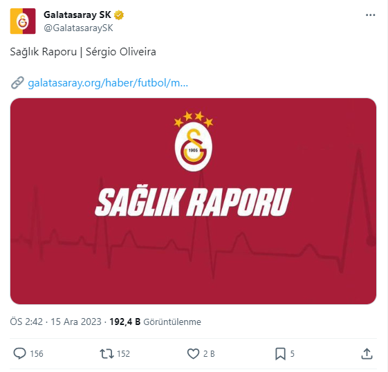 Galatasaray'a Sergio Oliveira'dan kötü haber!