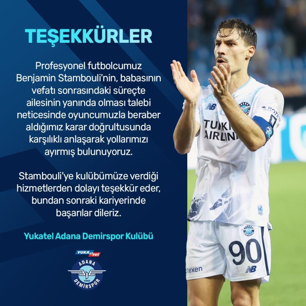 Adana Demirspor Benjamin Stambouli'ye veda etti