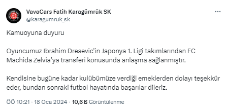 Karagümrük'ten Japonya'ya transfer!