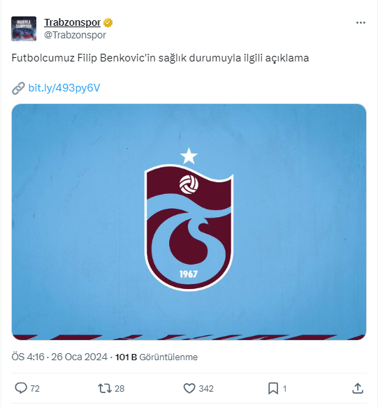 Filip Benkoviç'ten Trabzonspor'a kötü haber: Sakatlık şoku!