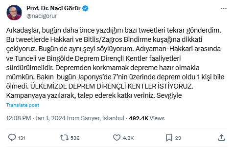 Naci Görür'den 7'Nin Üzerinde Deprem Uyarısı! O Fayın Kırılmaya Hazır Olduğunu Söyledi (2)