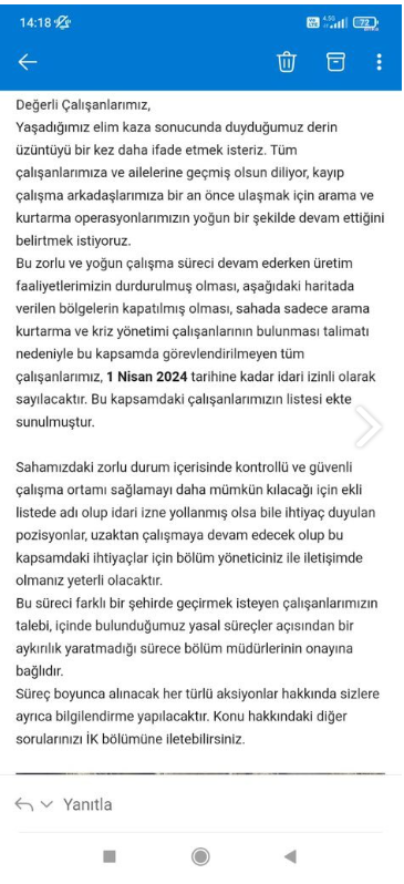 Erzincan'da son durum! İşçilere idari izin verildi