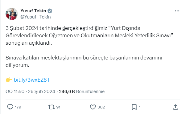 MEB yurt dışında görevlendirilecek öğretmenlerin sınav sonuçlarını açıkladı