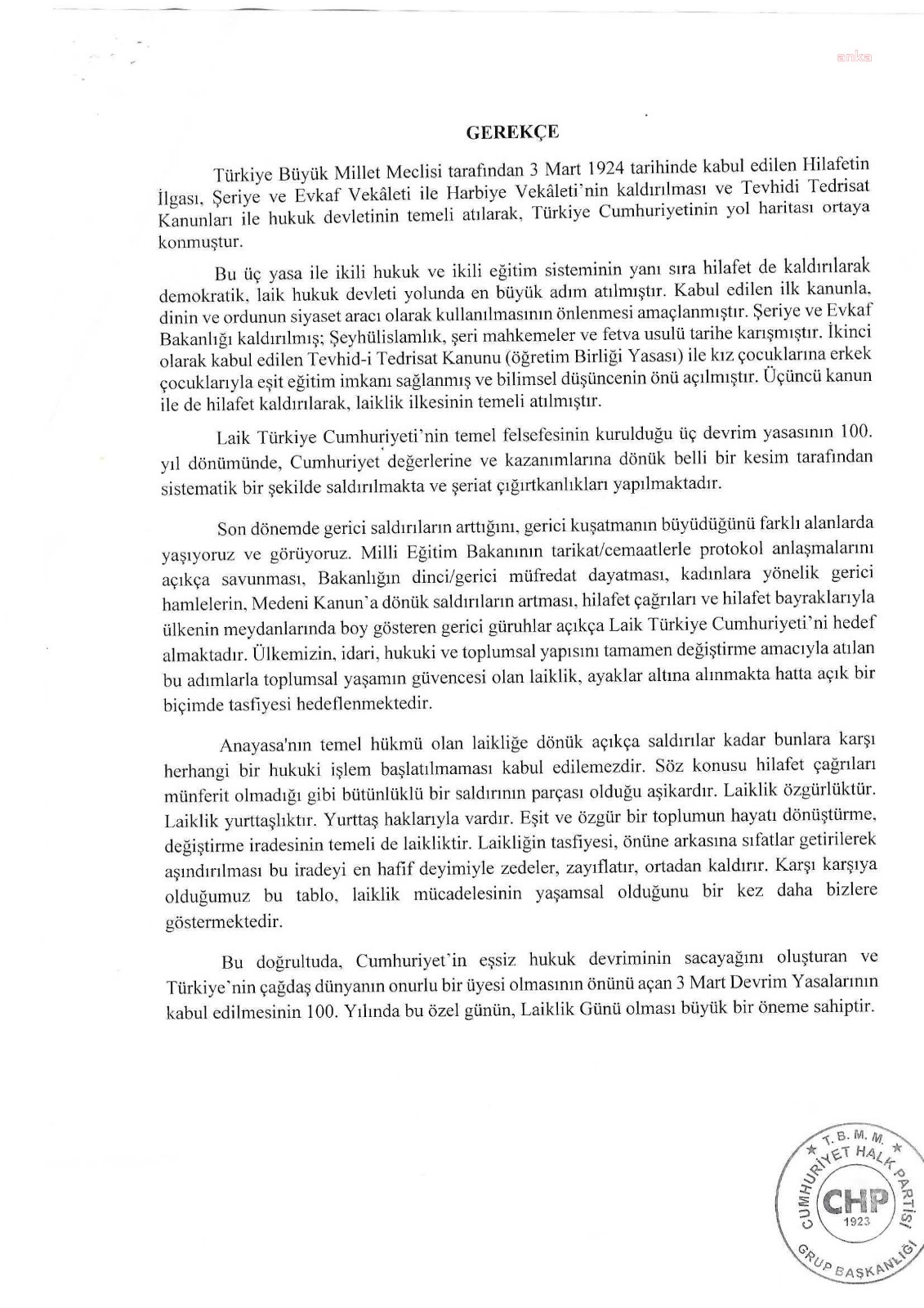 TBMM Başkanı Kurtulmuş CHP Milletvekilinin 'Laiklik Günü' teklifini iade etti