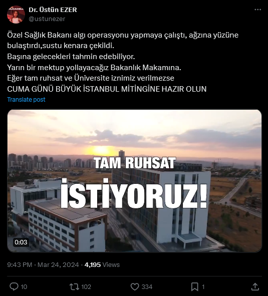 Büyük İstanbul Mitingi Duyurusu