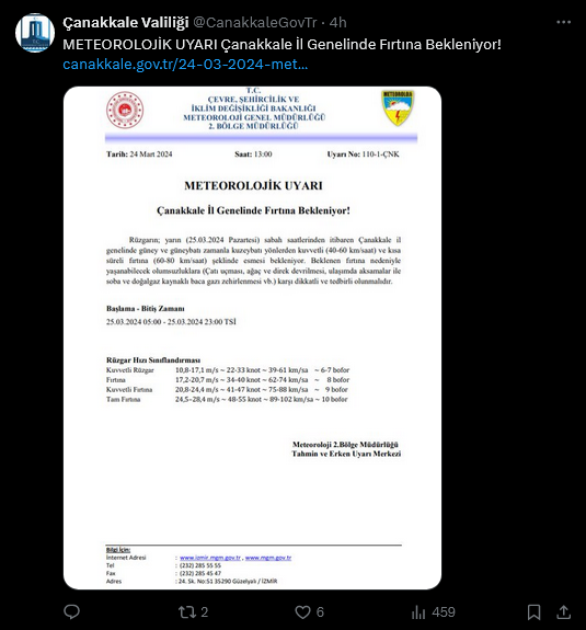 Screenshot 2024 03 24 At 20 01 33 (1) Çanakkale Valiliği (@Canakkalegovtr) X