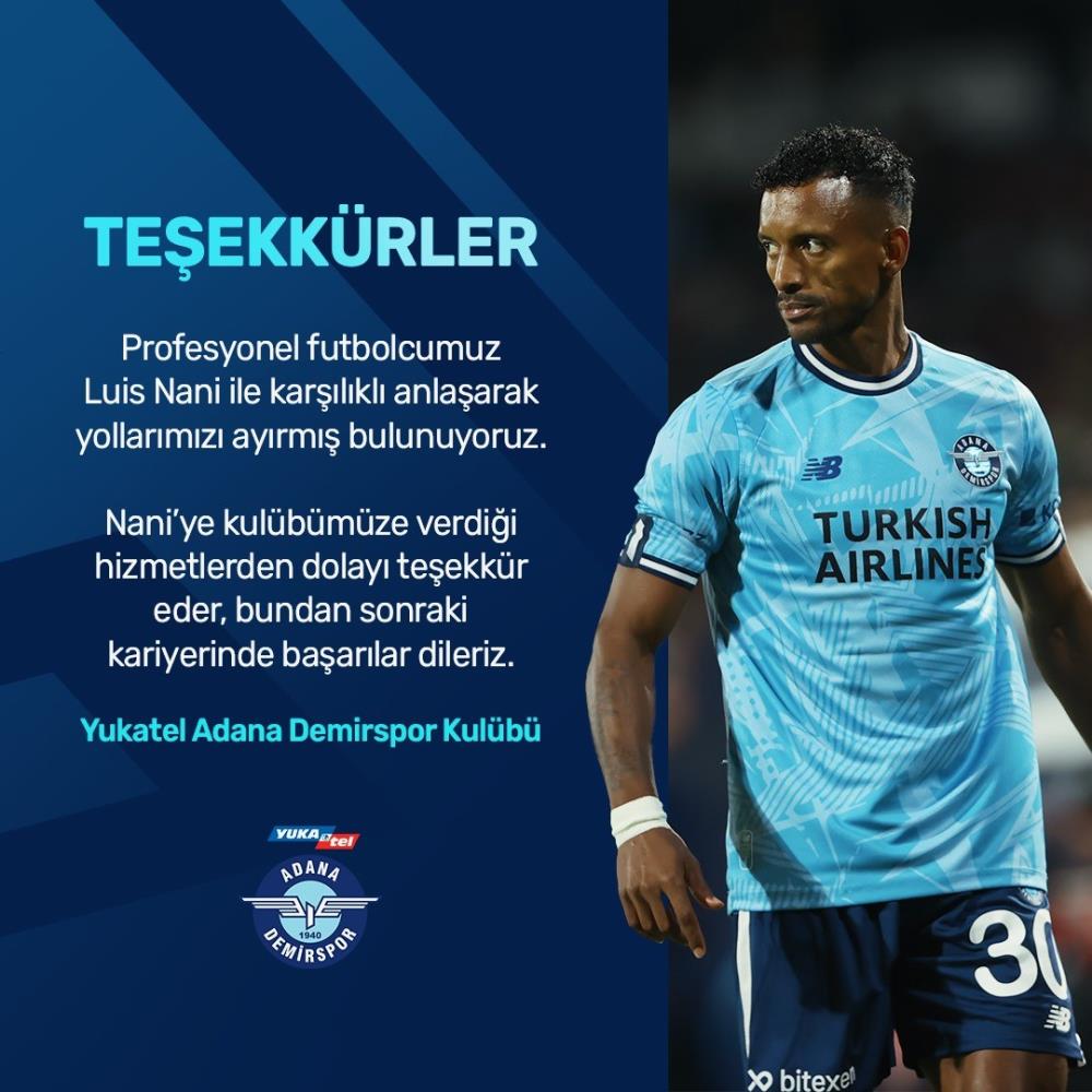 Adana Demirspor Luis Nani ile yollarını ayırdı