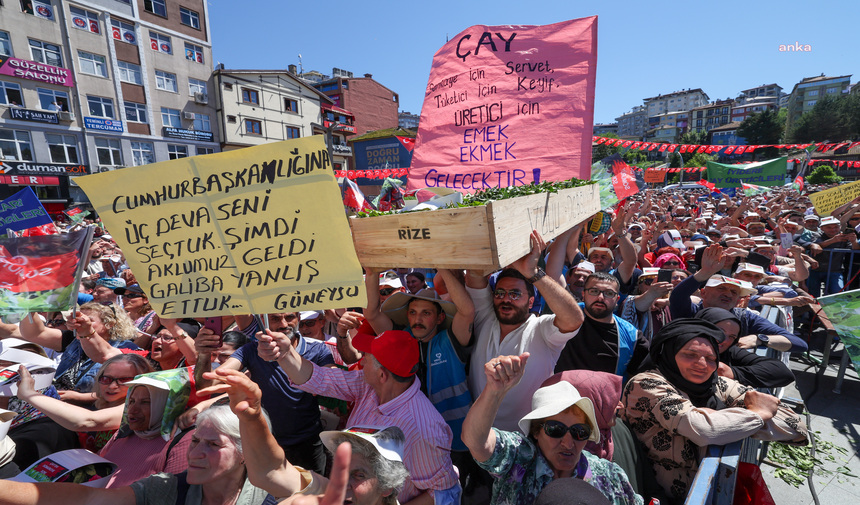 Özgür Özel'den Rize'de protesto çayı! 'Rizelinin gözüne bakın 17 lirayı söyleyin'