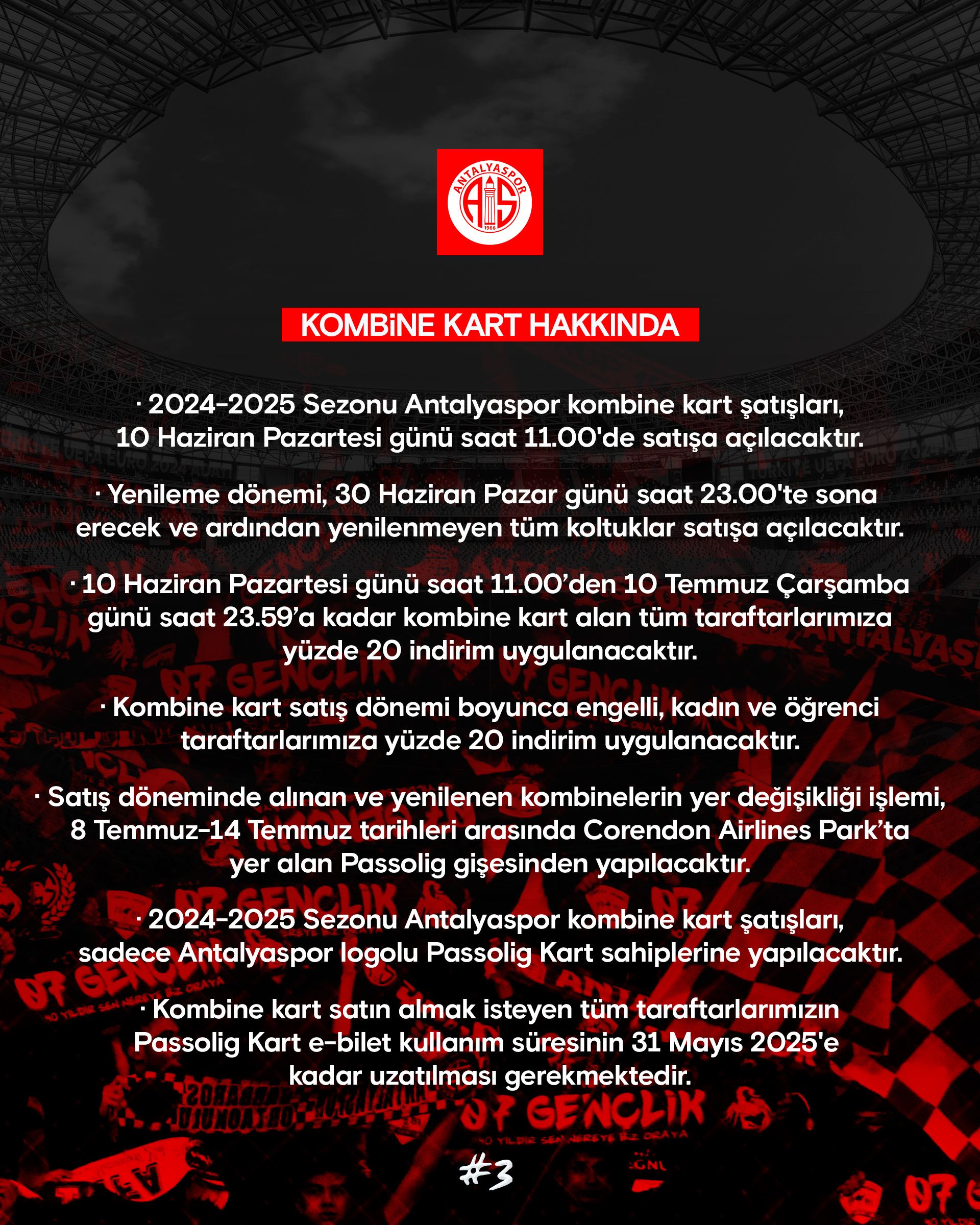Antalyaspor'da 2024-2025 sezonu kombine satışları başladı