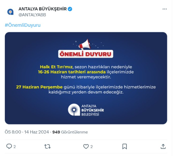 Antalya'da Halk Et Tırları sezona hazırlanıyor