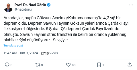 Naci Görür'den Kahramanmaraş Depremi Için Kritik Fay Açıklaması 2