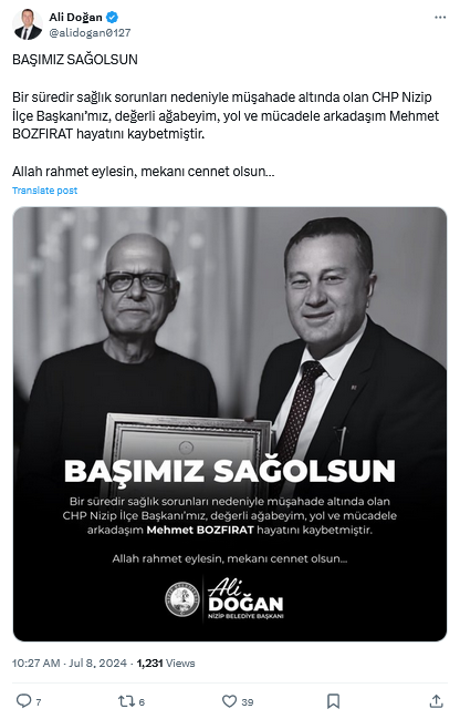 Chp'li Başkan Hayatını Kaybetti  2