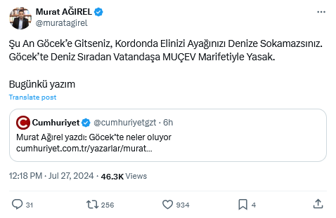 Göcek’te Deniz Vatandaşa Yasak Mı Murat Ağırel Yazdı  2