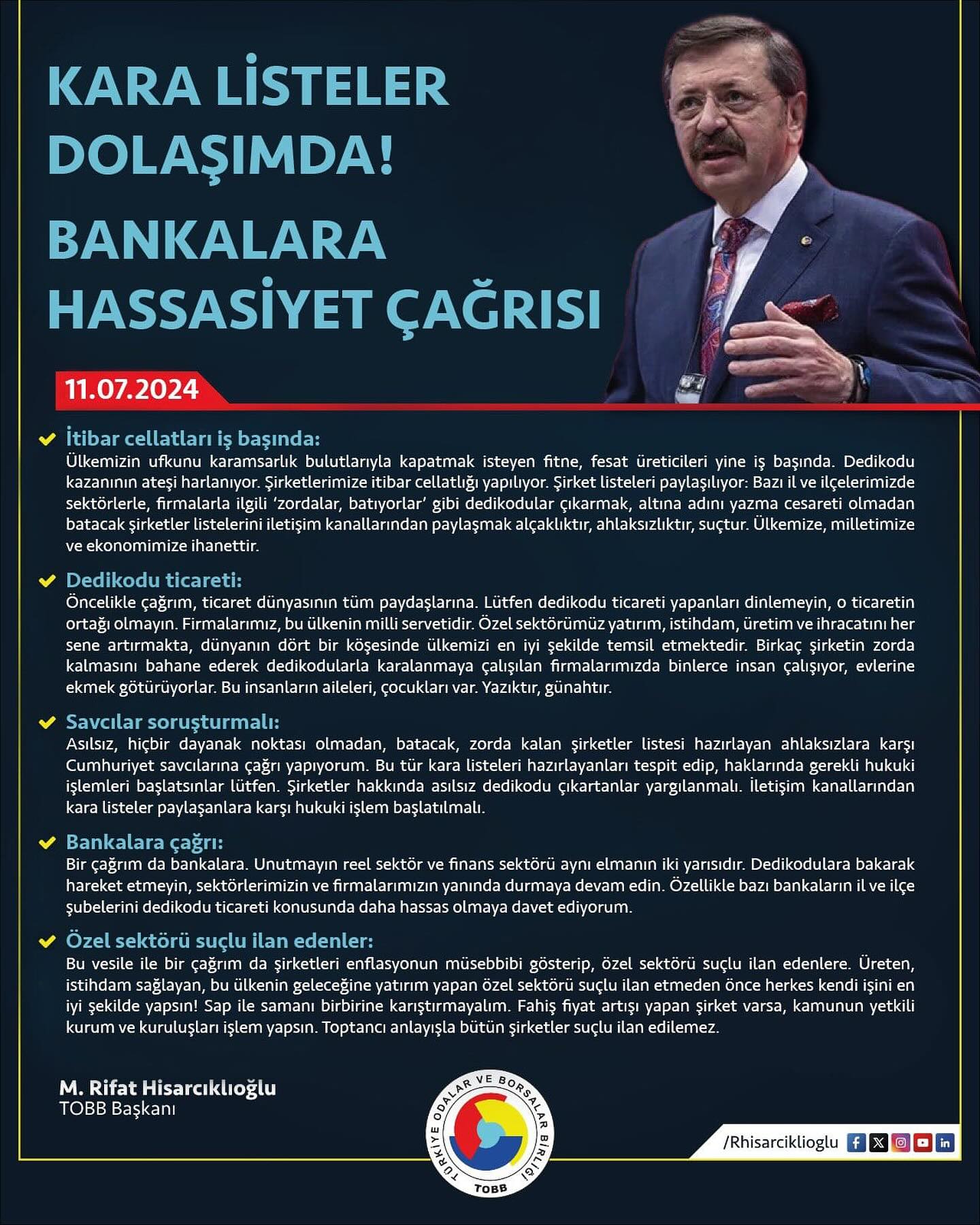 Hisarcıklıoğlu'na Destek