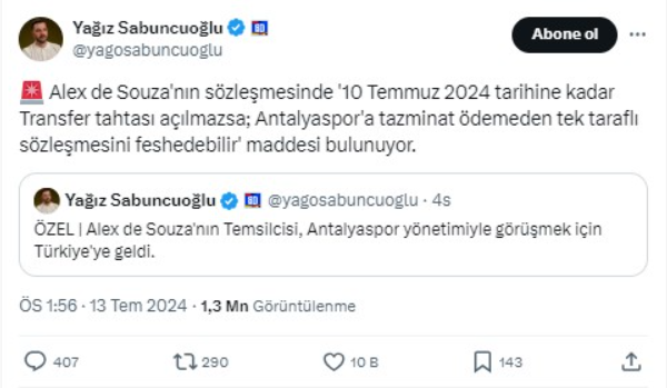 Alex De Souza Antalyaspor'dan ayrılıyor mu?