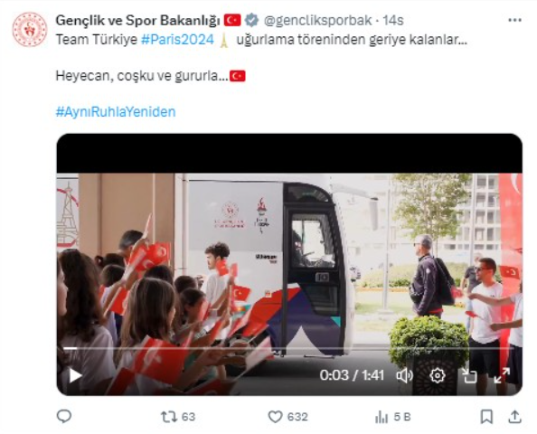 Gençlik ve Spor Bakanlığı'ndan Paris 2024 için özel reklam filmi yayınlandı