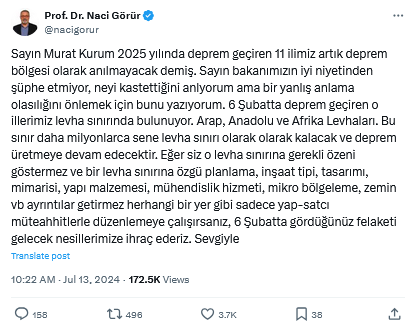 Naci Görür'den Murat Kurum'a Deprem Bölgesi Uyarısı Geldi Felaketi Gelecek Nesillerimize Ihraç Ederiz 2