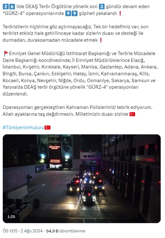 Yerlikaya duyurdu! 'GÜRZ-4' operasyonlarında 99 şüpheli yakalandı