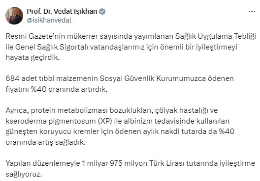 Bakan Işıkhan açıkladı: Ödeme fiyatlarını yüzde 40 zam