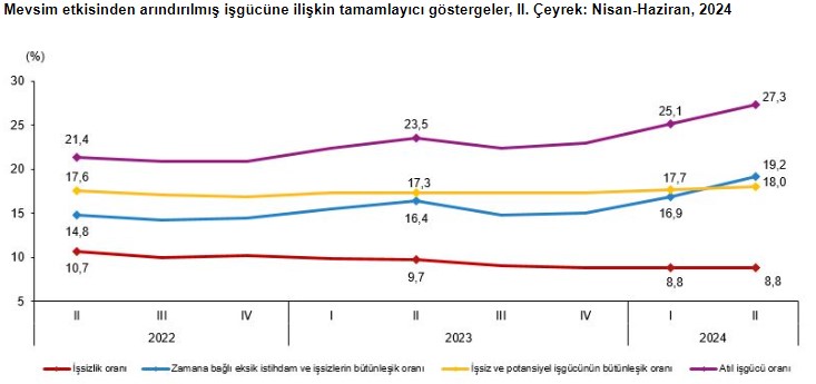 TÜİK Nisan-Haziran dönemi iş gücü verilerini açıkladı