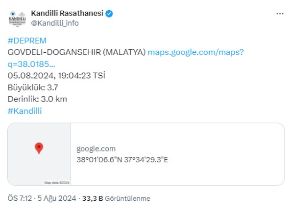 Son Dakika: Malatya sallandı!