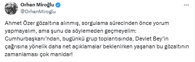 Akp'li Miroğlu'ndan Ahmet Özer Açıklaması Zamanlaması Manidar 2