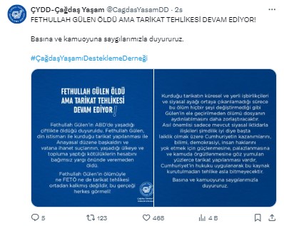 Çydd'den Gülen Uyarısı Tarikat Tehlikesi Devam Ediyor