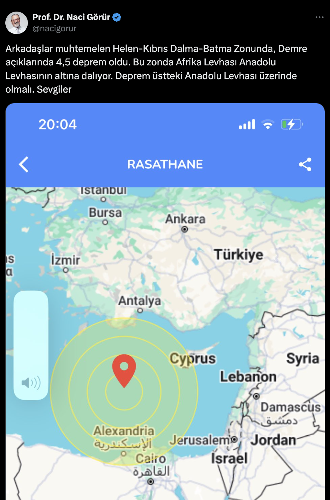 Antalya depremi sonrası Naci Görür'den açıklama geldi