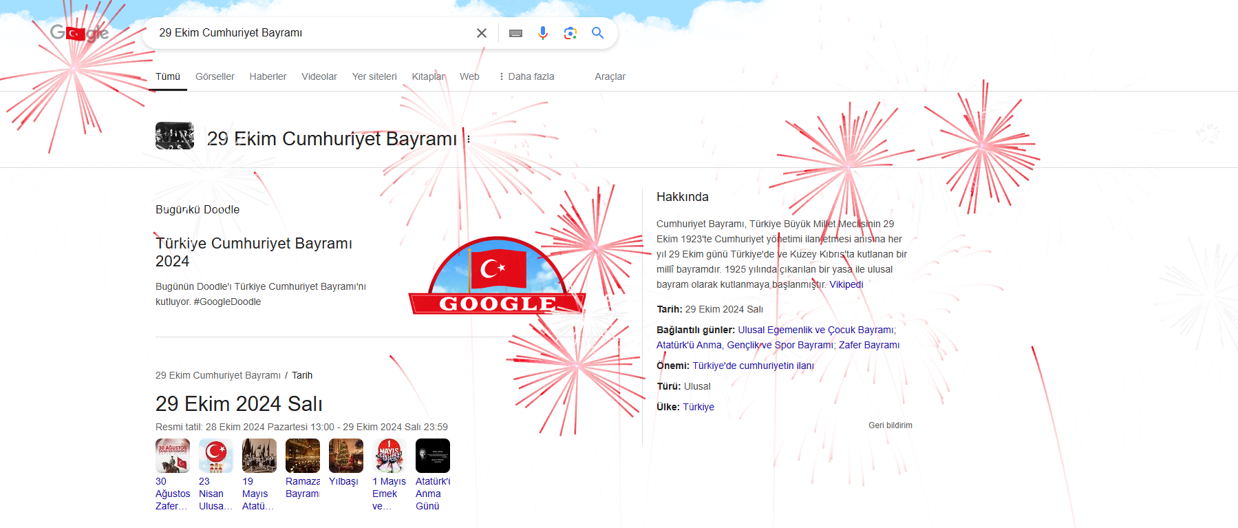 Google'dan Cumhuriyetin 101. Yılına Özel Doodle!