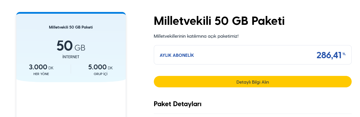 Turkcell Milletvekili 50 Gb