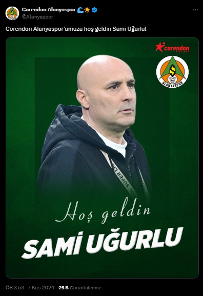 Alanyaspor'da Sami Uğurlu Dönemi Başlıyor