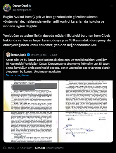 Avukat İrem Çiçek'e Verilen Ev Hapsi Kararına İtiraz Edildi! İrem Çiçek'e Destek Büyüyor