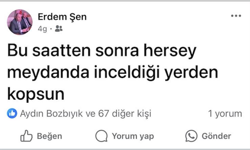 Başkanı Öldüren Zanlıdan Pes Dedirten Paylaşım: "İnceldiği yerden kopsun"