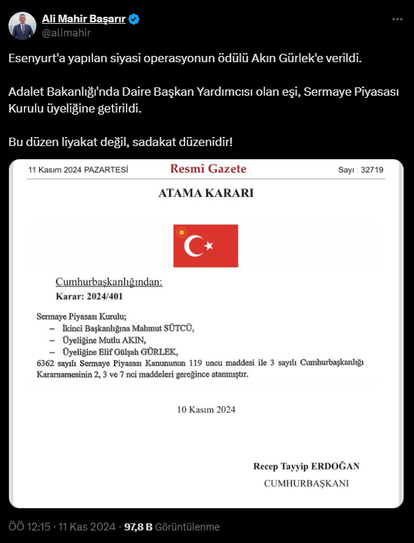 Erdoğan Cumhuriyet Savcısı Akın Gürlek'i Atama İle Ödüllendirdi