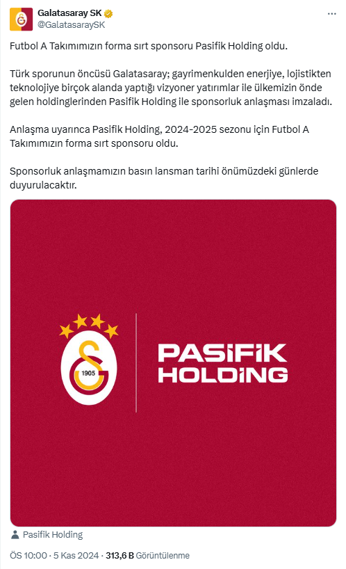 Galatasaray Milyonluk Anlaşmasını Açıkladı