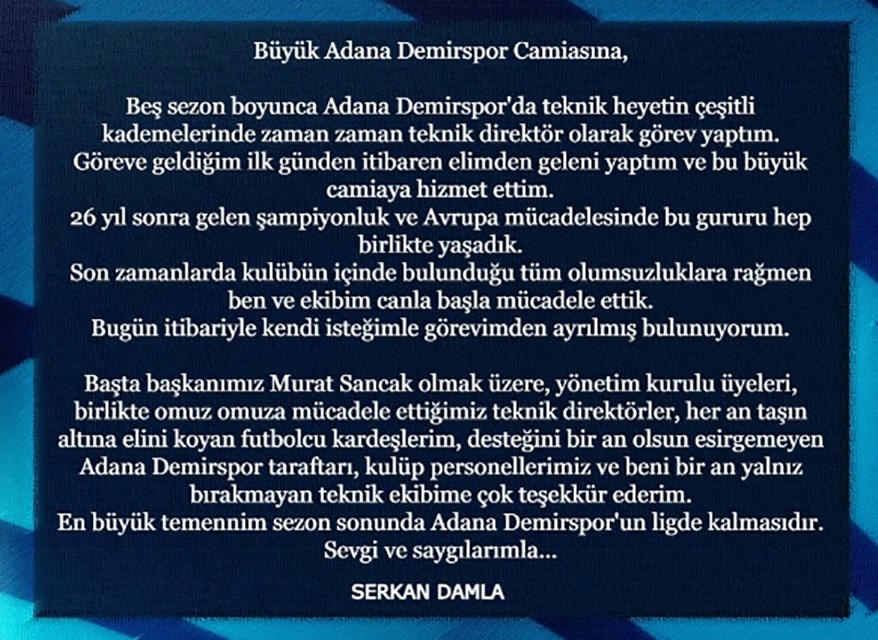 Adana Demirspor'da Kriz Büyüyor!