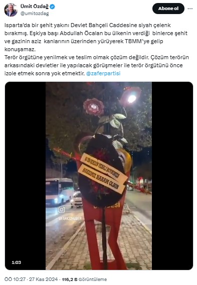 Ispartada Bahçeliye Siyah Çelenkli Protesto 3