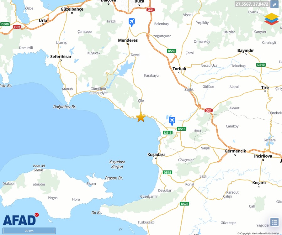 İzmir'in Karaburun İlçesinde Deprem!  2