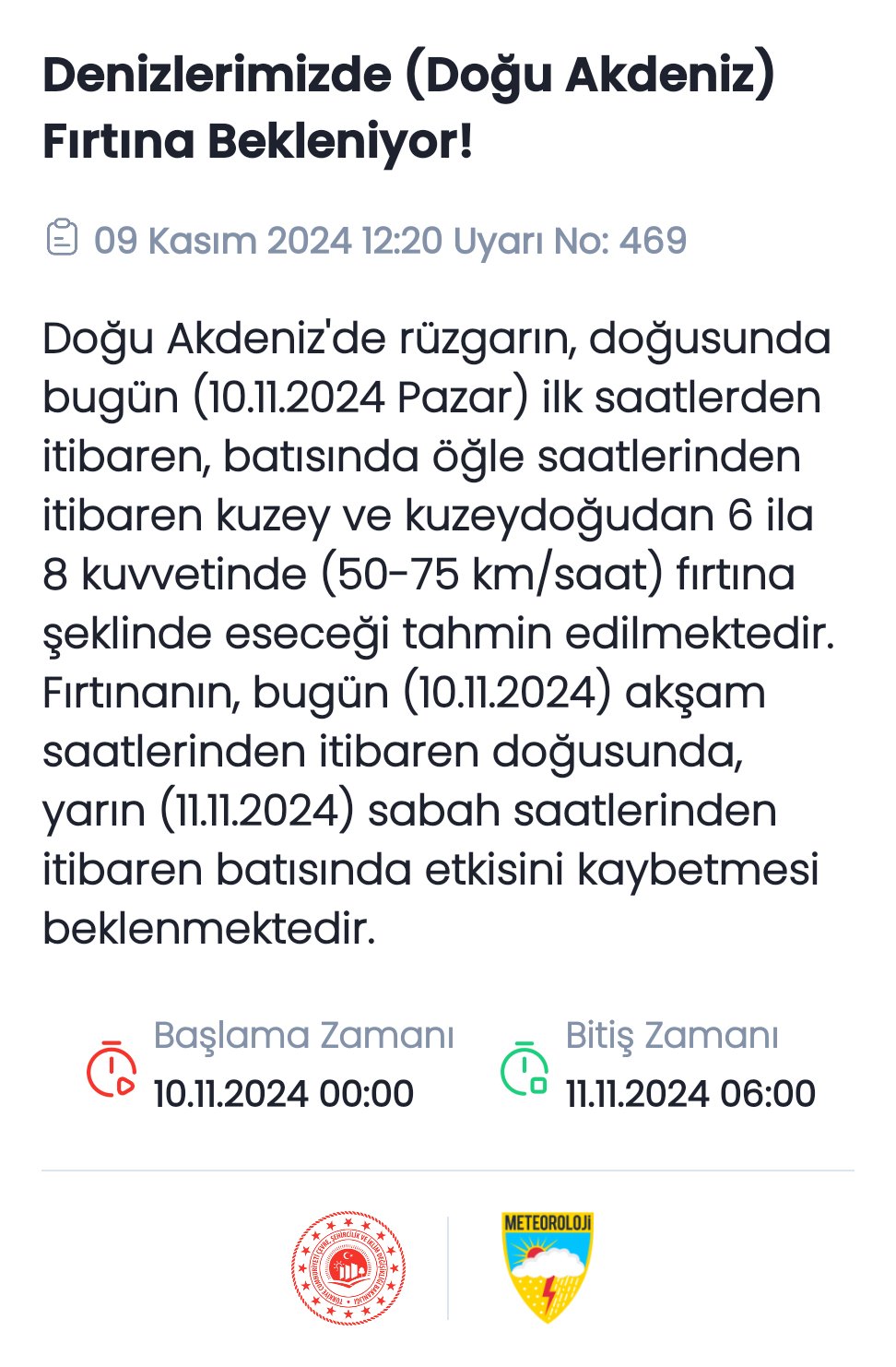 Meteoroloji'den Akdeniz Bölgesi İçin Kuvvetli Fırtına Uyarısı!