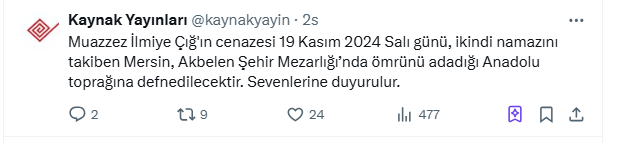 Muazzez Ilmiye Çığ Cenaze