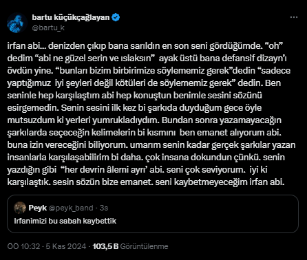 Peyk Grubunun Solisti İrfan Alış 53 Yaşında Vefat Etti