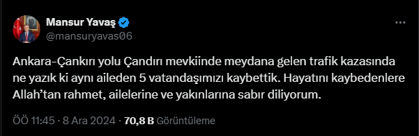 Ankara'da Şarampole Uçan Araçta Bir Aile Hayatını Kaybetti