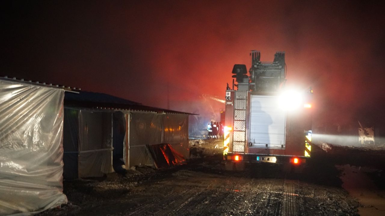 Burdur'da Sera Deposunda Yangın! Kasalarca Sebze Yandı 5