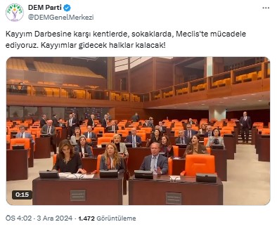 D E M Partili Vekillerden Mecliste Kayyum Protestosu 2