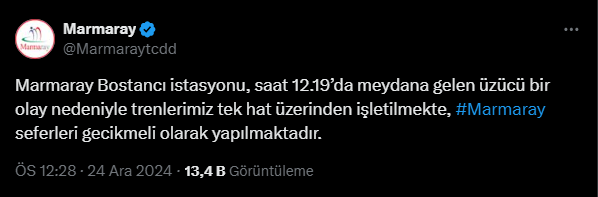 Marmaray'da Bir Kişi İnt*har Ederek Hayatına Son Verdi