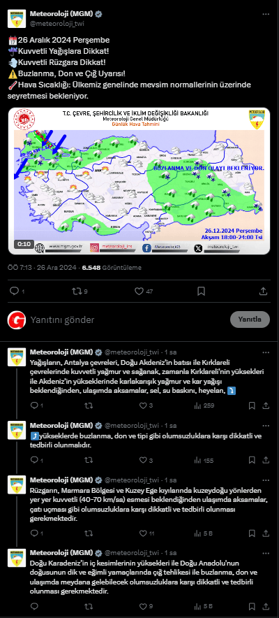 Meteoroloji'den Antalya ve Çevresi İçin Kuvvetli Yağış Uyarısı!