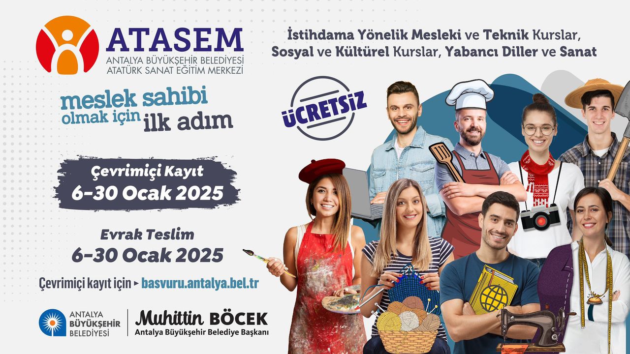 Antalya Büyükşehir Atasem Kurs Kayıtları Başlıyor  2