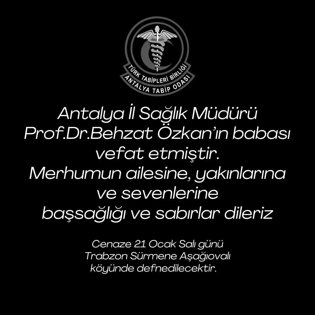 Antalya İl Sağlık Müdürü Özkan'ın Babası Vefat Etti 2