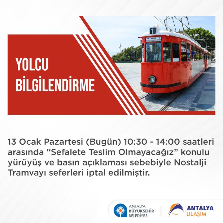 Antalya'da O Yollar Kapandı! Nostalji Tramvayı Seferleri Durduruldu 2